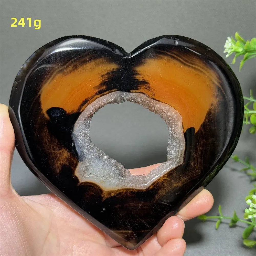 Black Red Striped Agate Hearts-ToShay.org