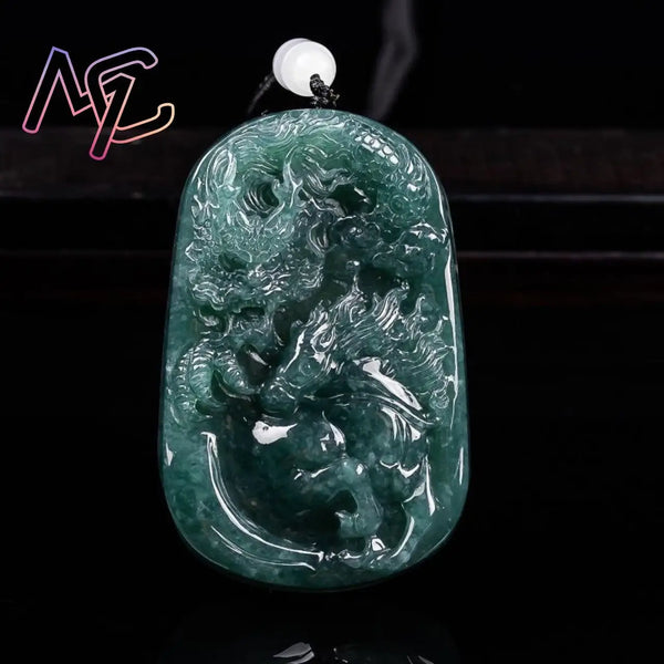 Green Jadeite Dragon Pendant-ToShay.org