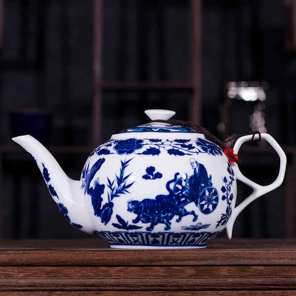 White Painted Porcelain Teapots-ToShay.org