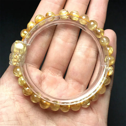 Gold Rutilated Quartz Bracelet-ToShay.org