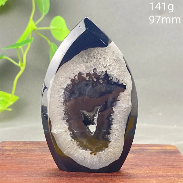 Black Agate Geode Flame-ToShay.org