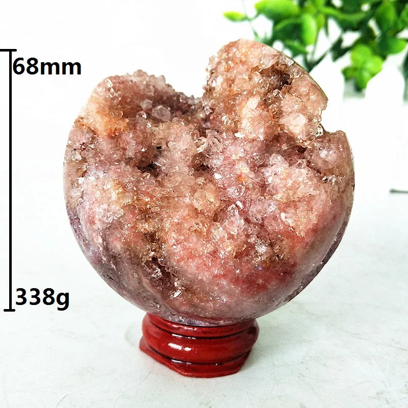 Pink Amethyst Geode Crystal Ball-ToShay.org
