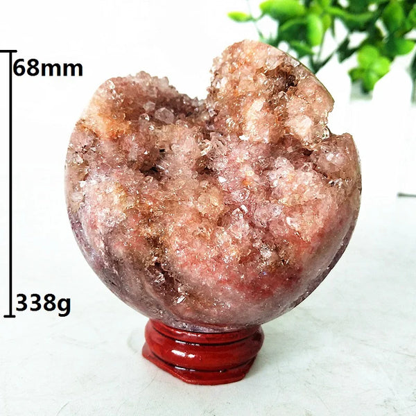 Pink Amethyst Geode Crystal Ball-ToShay.org
