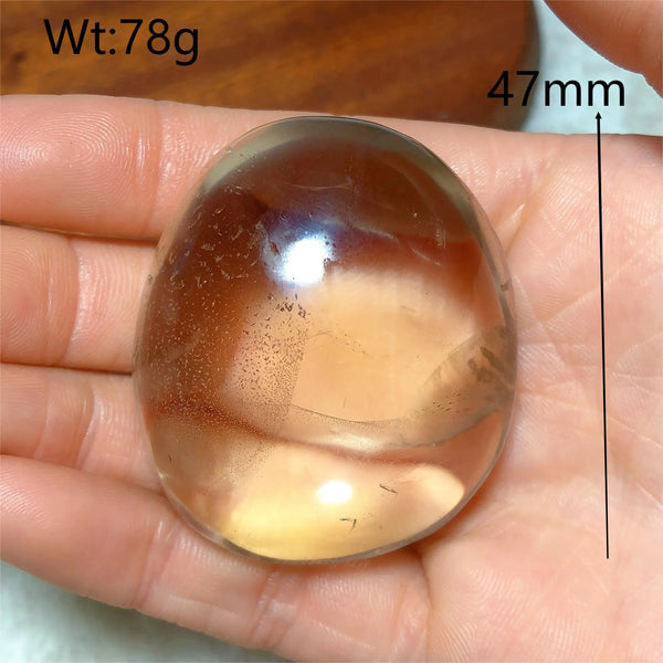Clear Smokey Quartz Palm Stone-ToShay.org