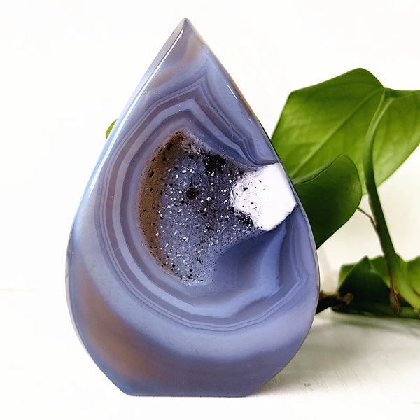 Blue Agate Geode Point-ToShay.org