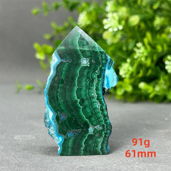Blue Chrysocolla Malachite Point-ToShay.org