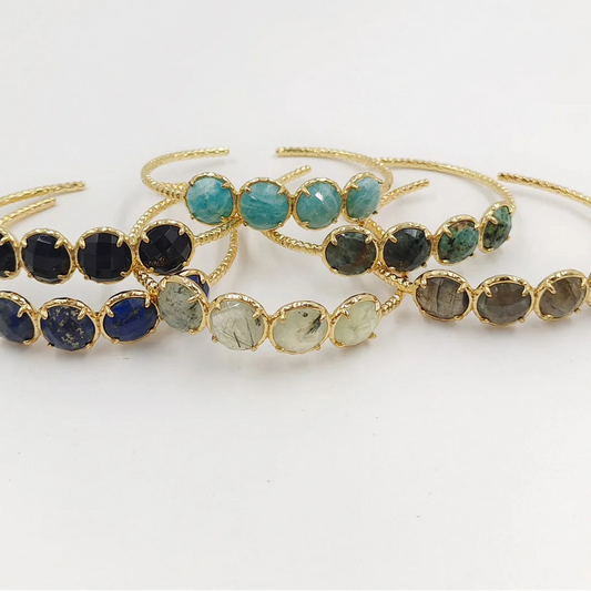 Mixed Crystal Cuff Bangle-ToShay.org