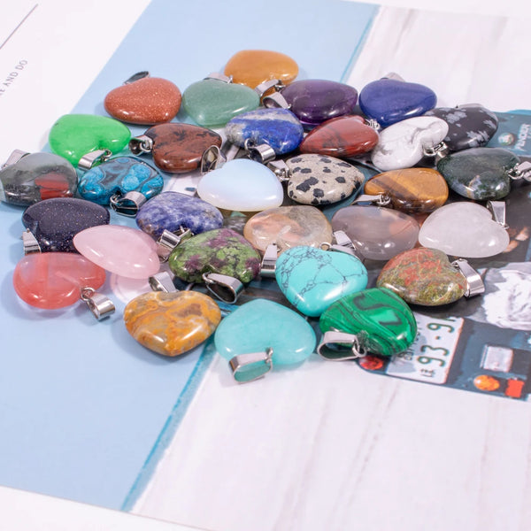 Mixed Crystal Heart Pendants-ToShay.org