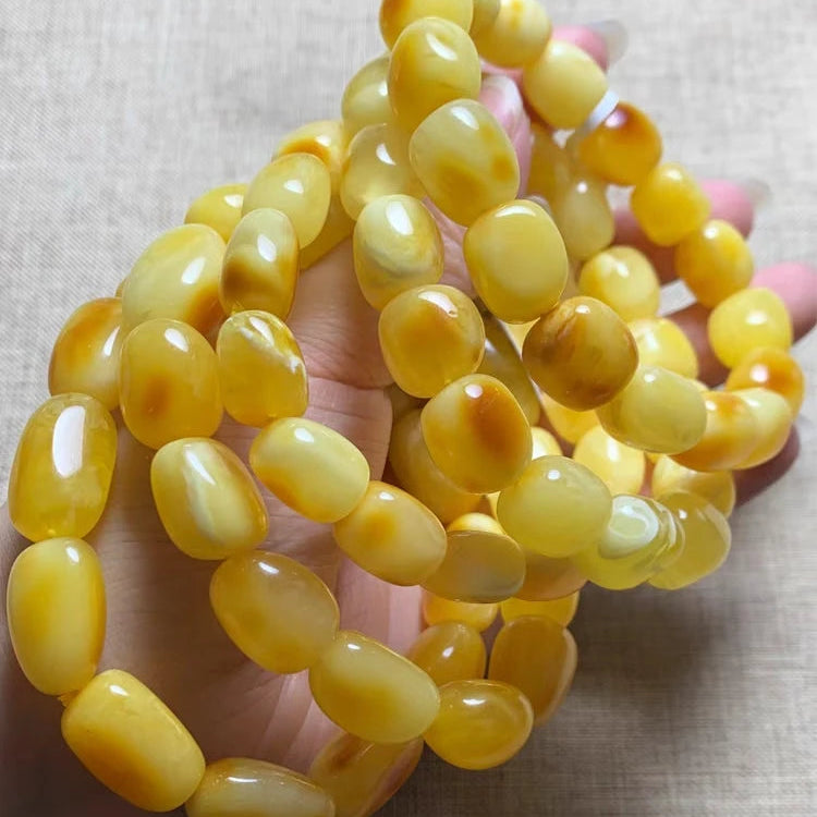 Yellow Amber Bead Bracelet-ToShay.org