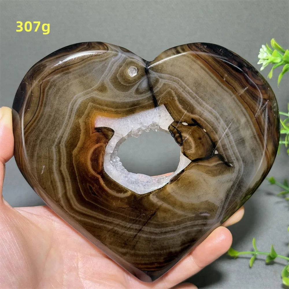 Black Red Striped Agate Hearts-ToShay.org