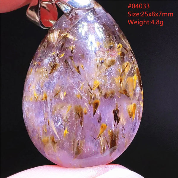Purple Rutilated Auralite Pendant-ToShay.org