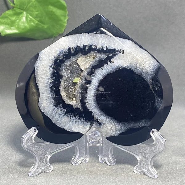 Black Agate Geode Heart-ToShay.org