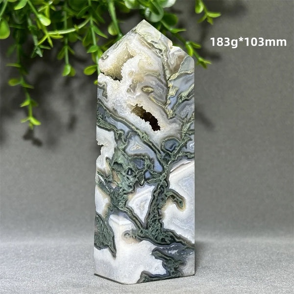 Green Aquatic Agate Tower-ToShay.org