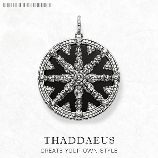 Silver Crystal Wheel Charm-ToShay.org