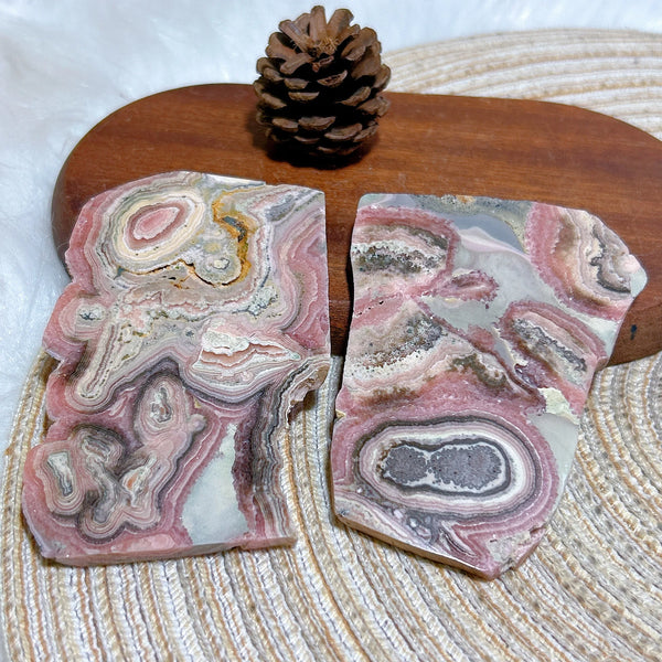 Pink Rhodochrosite Slices-ToShay.org