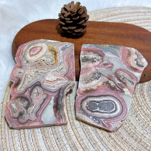 Pink Rhodochrosite Slices-ToShay.org