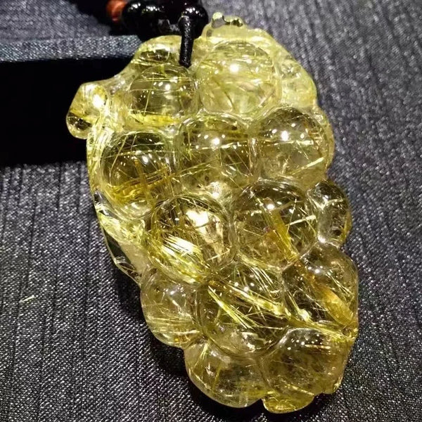 Gold Rutilated Quartz Pendant-ToShay.org