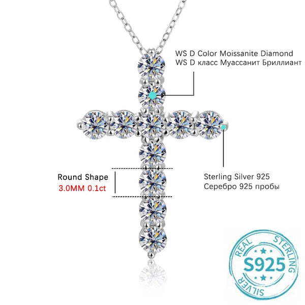 Silver Crystal Cross Pendant-ToShay.org