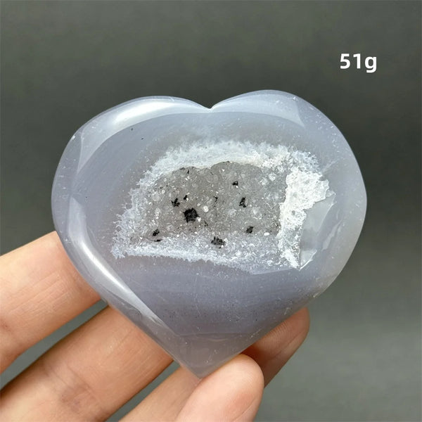 Grey Agate Geode Heart-ToShay.org