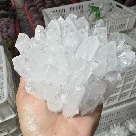 White Quartz Crystal Cluster-ToShay.org