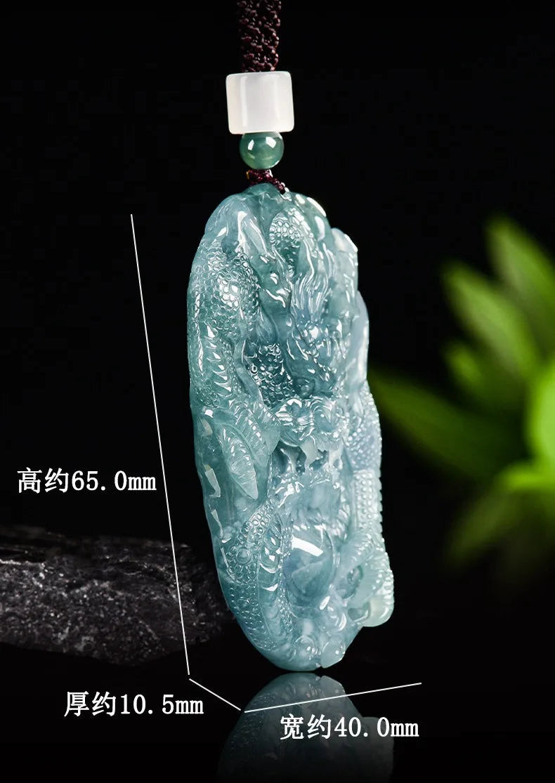 Blue Jade Dragon Pendant-ToShay.org