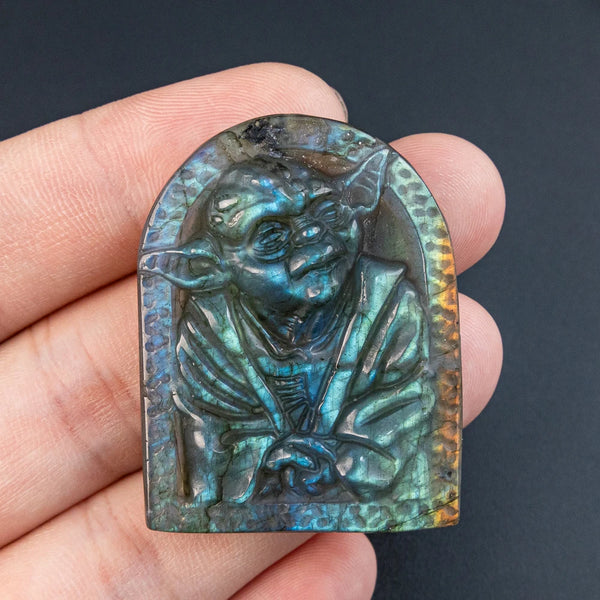 Blue Labradorite Yoda Plate-ToShay.org