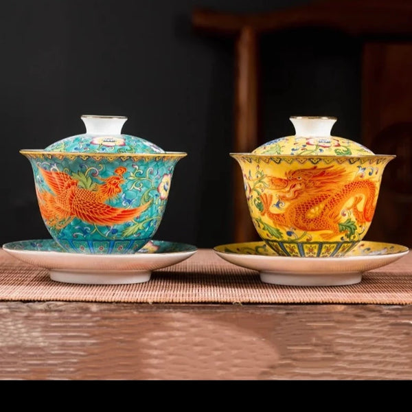 Dragon Ceramic Tea Bowl-ToShay.org