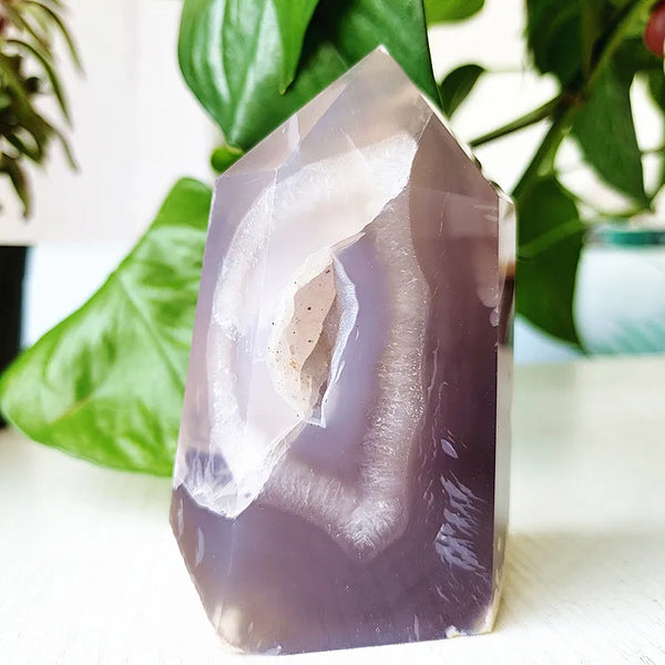 Blue Agate Geode Point-ToShay.org