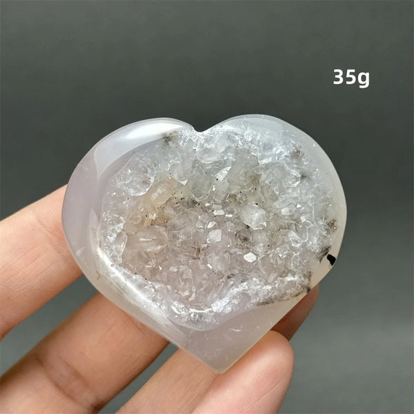 Grey Agate Geode Heart-ToShay.org