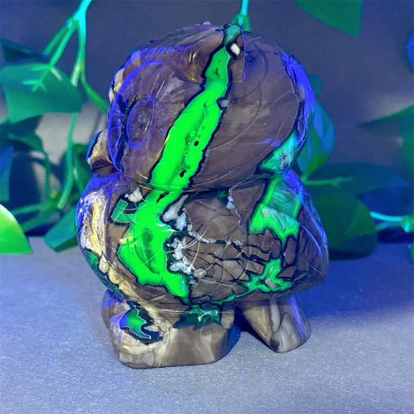 Green Volcano Agate Owl-ToShay.org