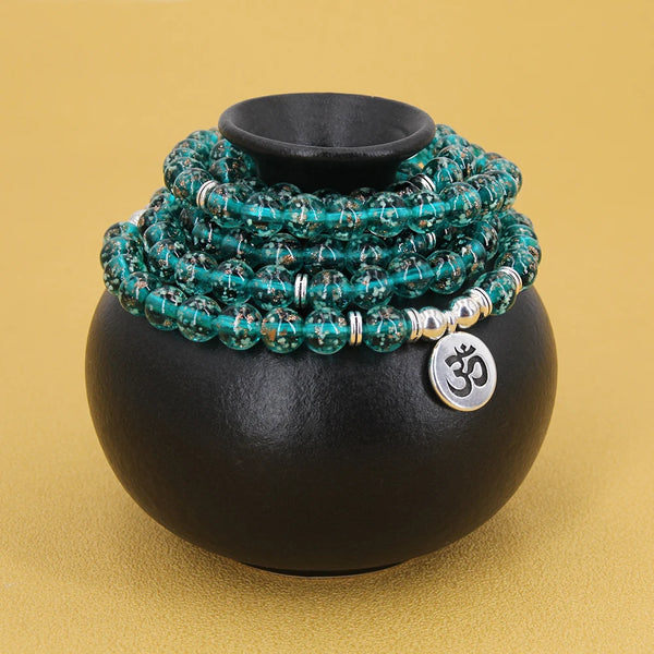 Blue Luminous Mala Bead Bracelet-ToShay.org