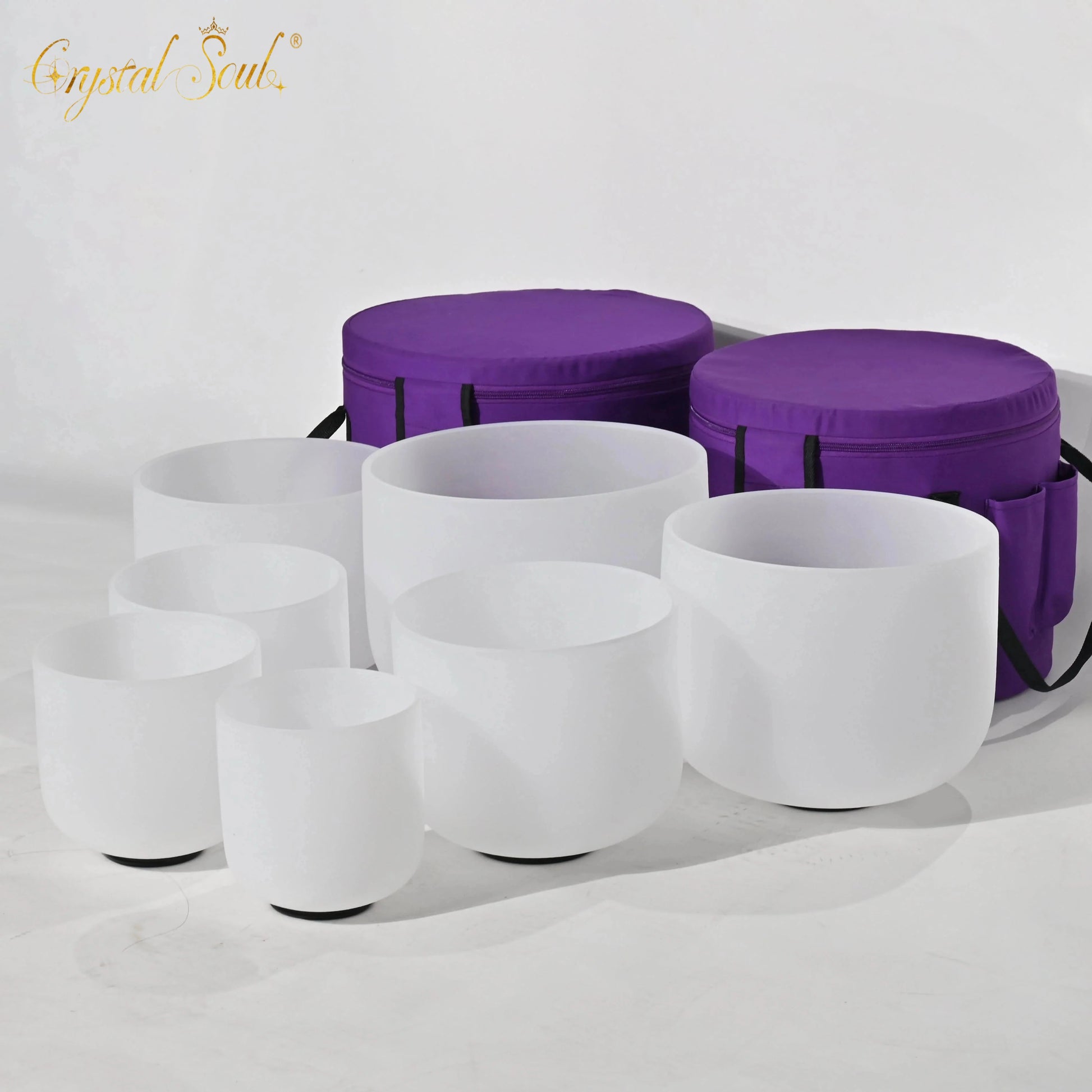 White Frosted Singing Bowls-ToShay.org