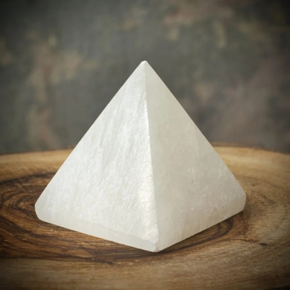 White Selenite Pyramid-ToShay.org