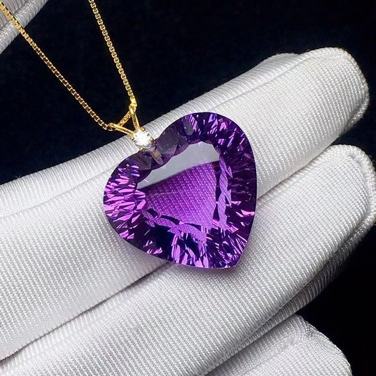 Purple Amethyst Heart Pendants-ToShay.org