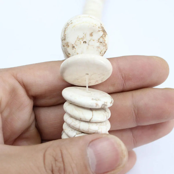 White Turquoise Coin Beads-ToShay.org