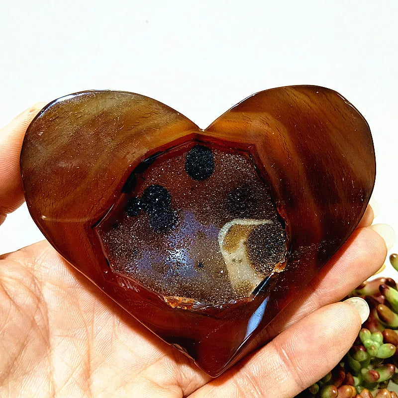 Red Agate Geode Heart-ToShay.org
