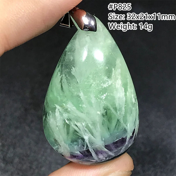 Green Feather Fluorite Pendant-ToShay.org
