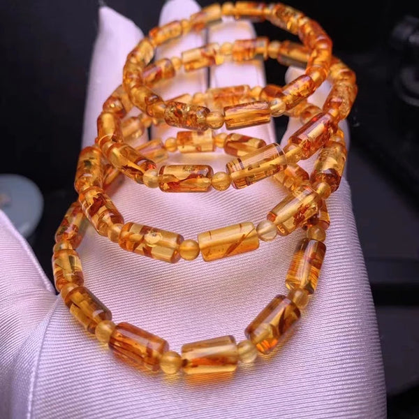 Yellow Amber Bead Bracelet-ToShay.org