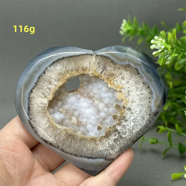 Grey Agate Geode Heart-ToShay.org