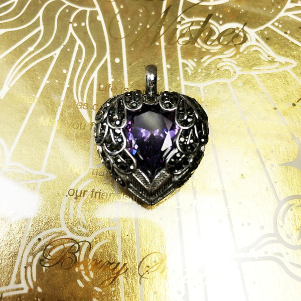 Purple Winged Heart Pendant-ToShay.org