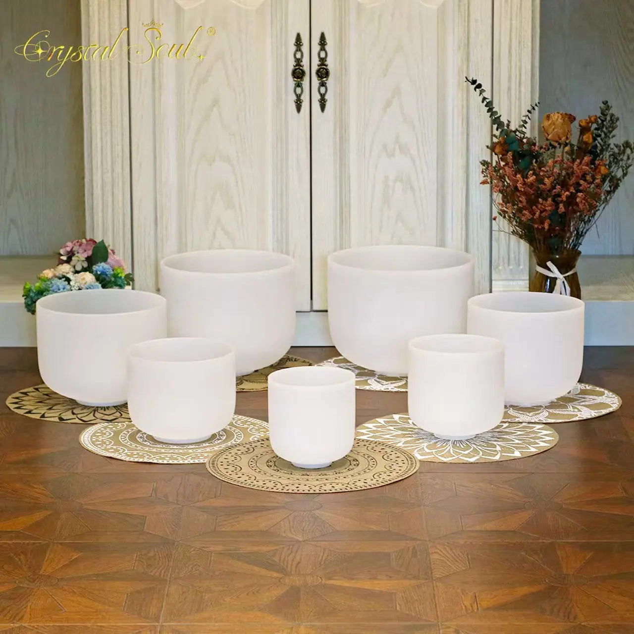White Frosted Crystal Singing Bowl-ToShay.org
