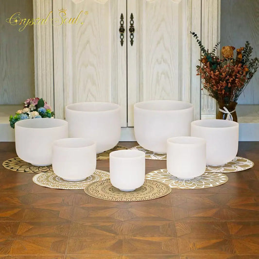 White Frosted Crystal Singing Bowls-ToShay.org