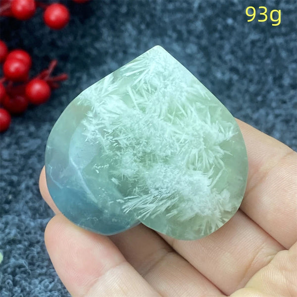Green Feather Fluorite Heart-ToShay.org