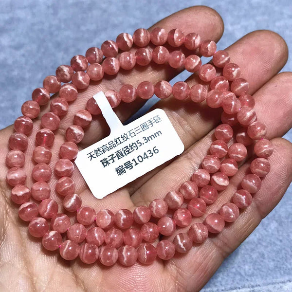 Pink Rose Rhodochrosite Bracelet-ToShay.org