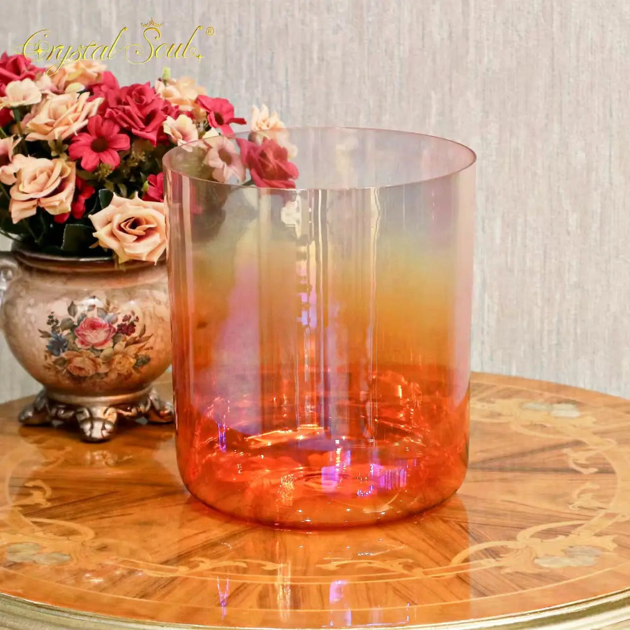 Orange Crystal Singing Bowl-ToShay.org