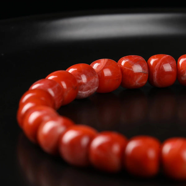 Red Agate Bead Bracelet-ToShay.org