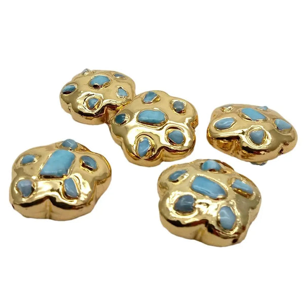 Blue Larimar Flower Beads-ToShay.org