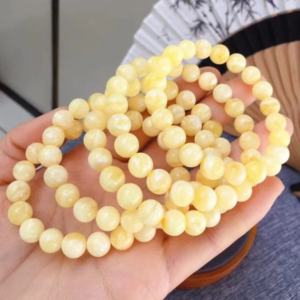 Yellow Amber Bead Bracelet-ToShay.org