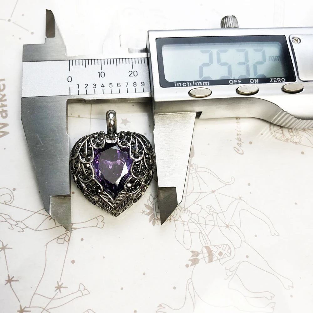 Purple Winged Heart Pendant-ToShay.org