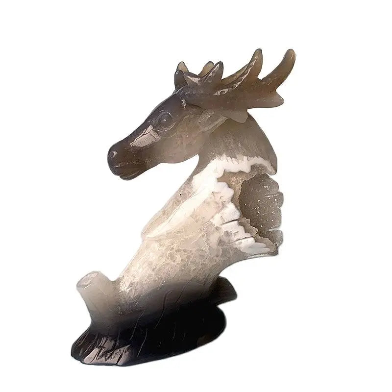 Brown White Agate Geode Deer-ToShay.org